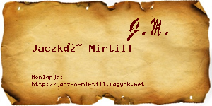 Jaczkó Mirtill névjegykártya